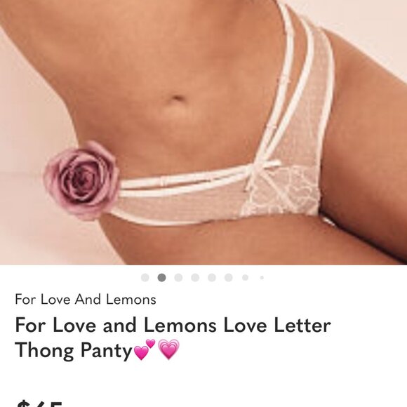 new FOR LOVE AND LEMONS love letter pink floral thong panty xs - Picture 2 of 2